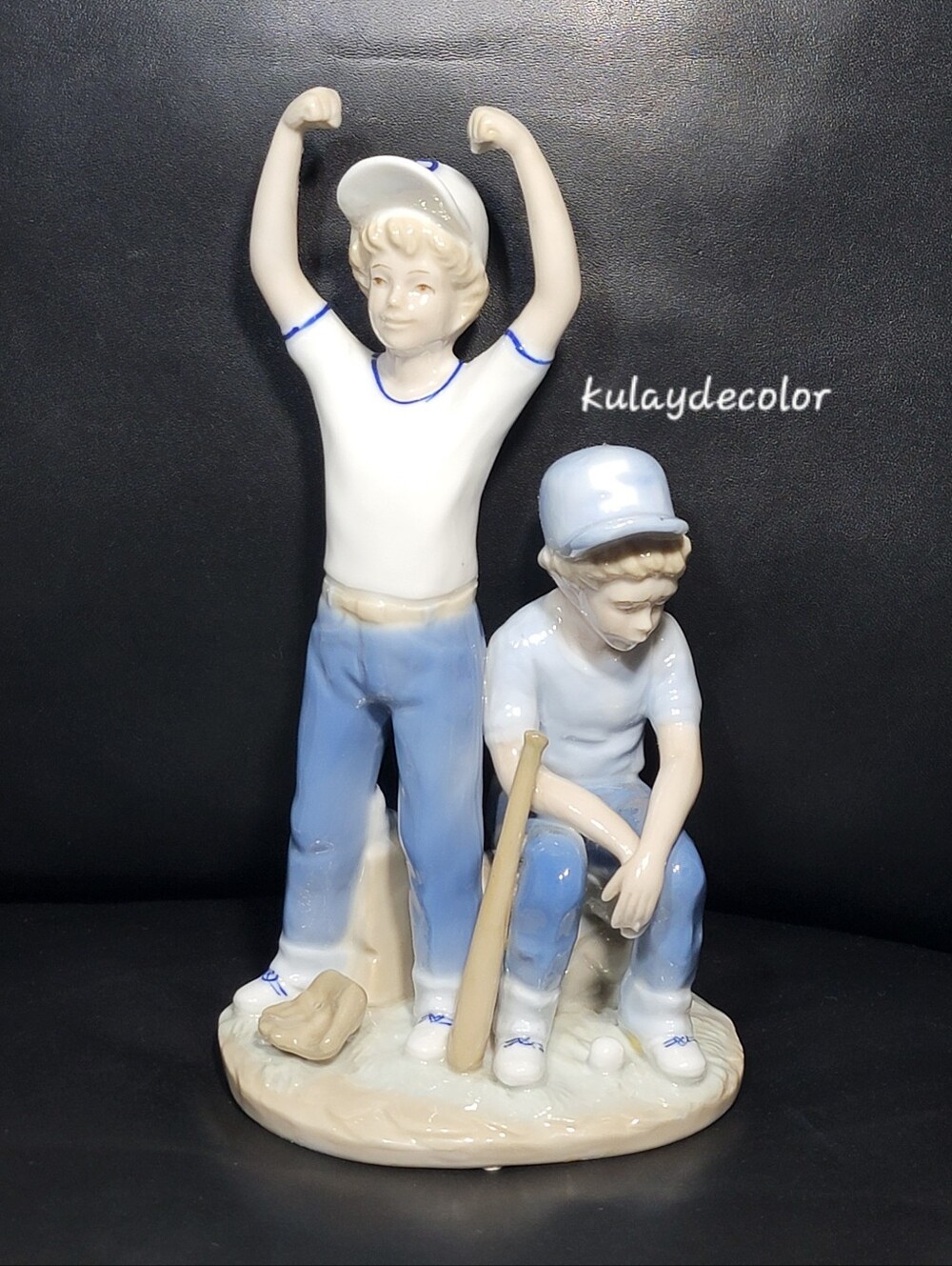 Paul Sebastian 1989 “Winner / Loser” Home Run Baseball Boys Porcelain Figurine